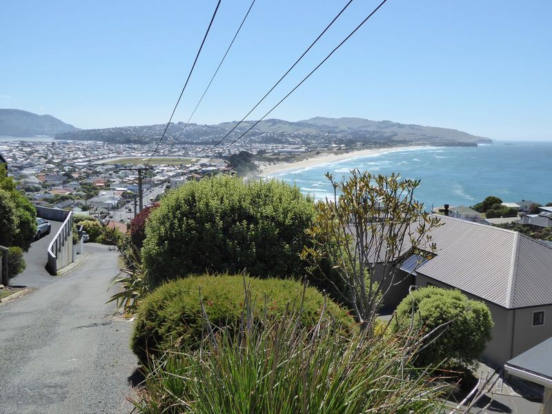 And here we have the great advantage of living on these flats: proximity to a beach. You can see the harbor in the upper left and the Otago 