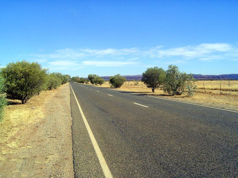 The road into town. Plenty of space, and a good road to boot.