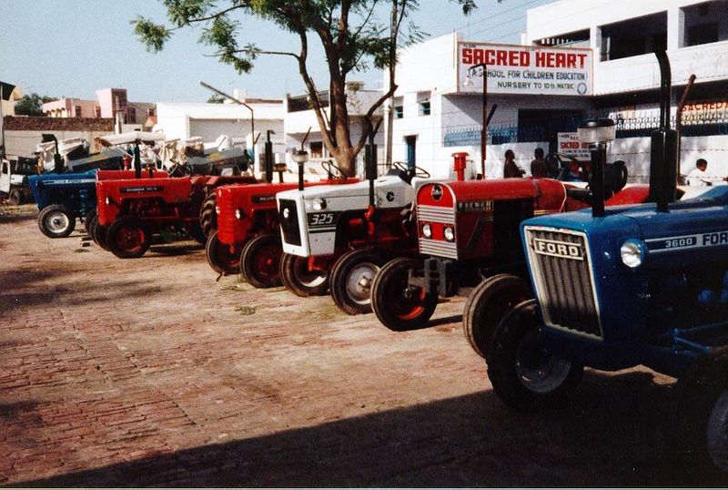 The winds of change: tractors for sale in Hissar, a town in an irrigated district west of Delhi.