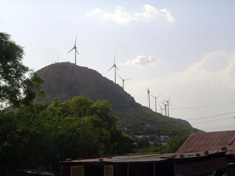 Speaking of electricity, here we are at Nargund, where the breeze atop a solitary mountain has been captured.