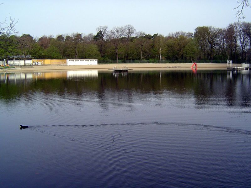 Just north of the settlement and separating it from Tegel Airport is this swimming lake and park, the Jungfernheide or Virgin Heath.