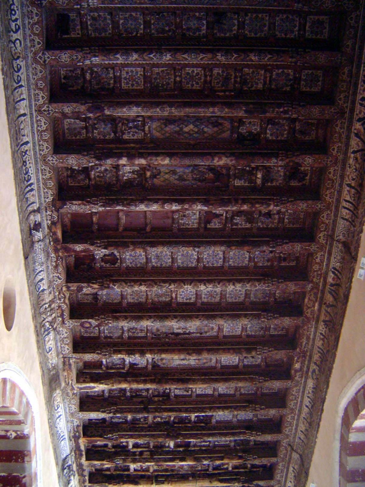 The ceilings were painted during a restoration in 1658.