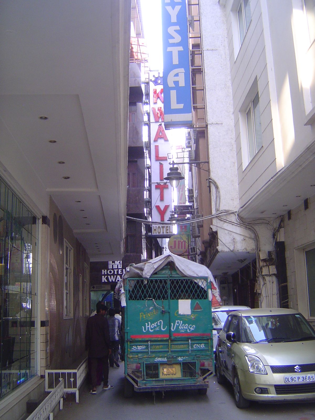 A narrow lane. Glad we're on foot.