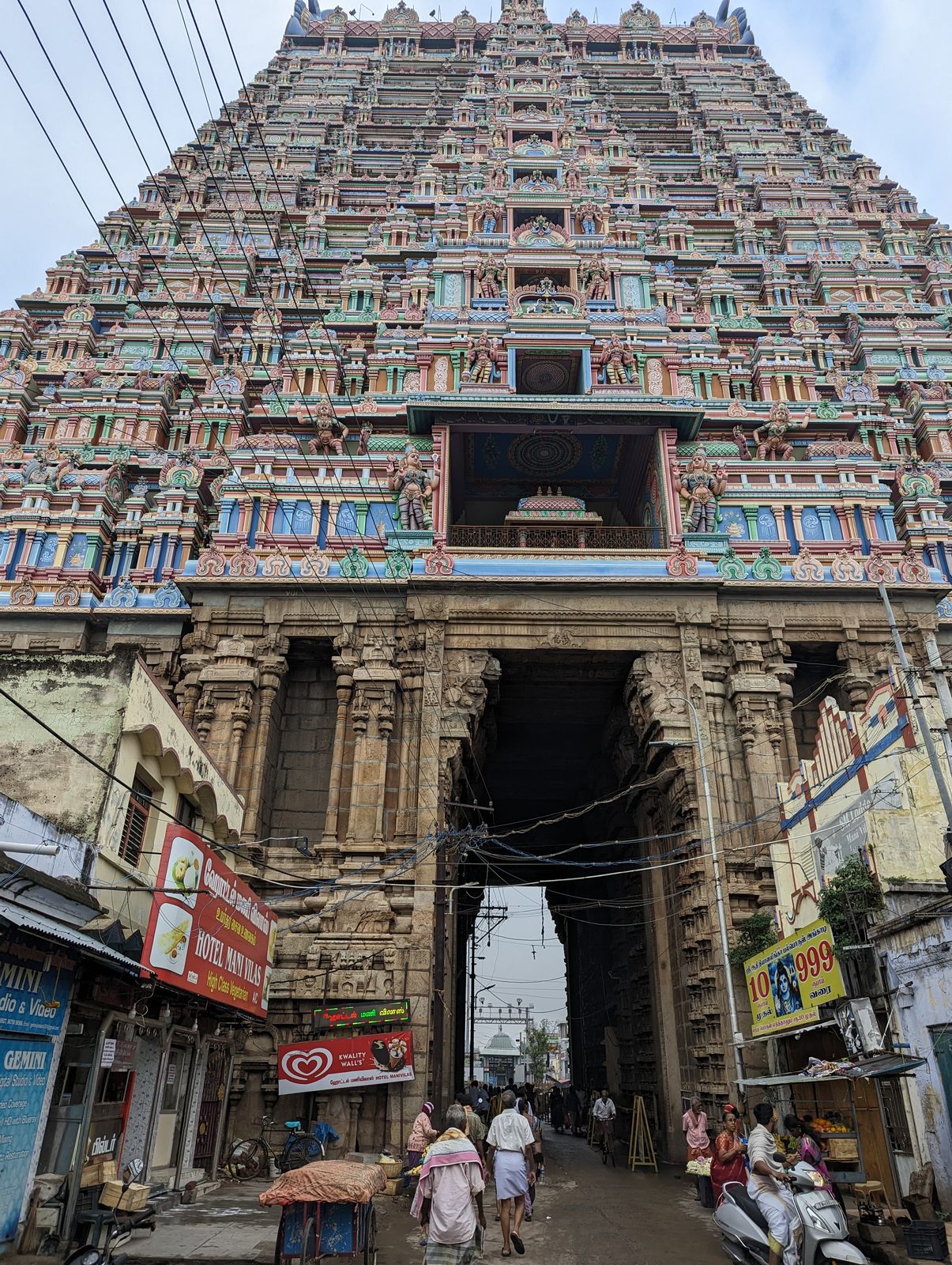 The gopuram's setting or framing is a little rough.