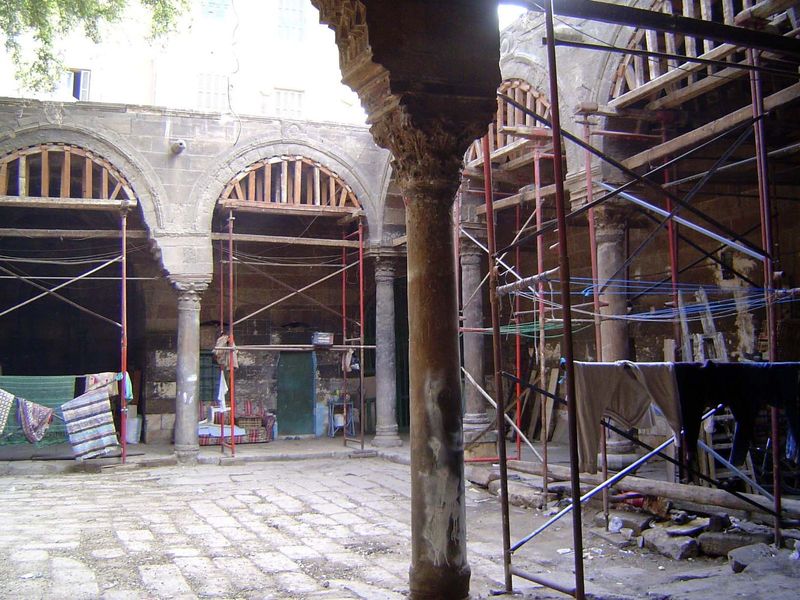 The paving is original; notice the assortment of antique columns of varying lengths.