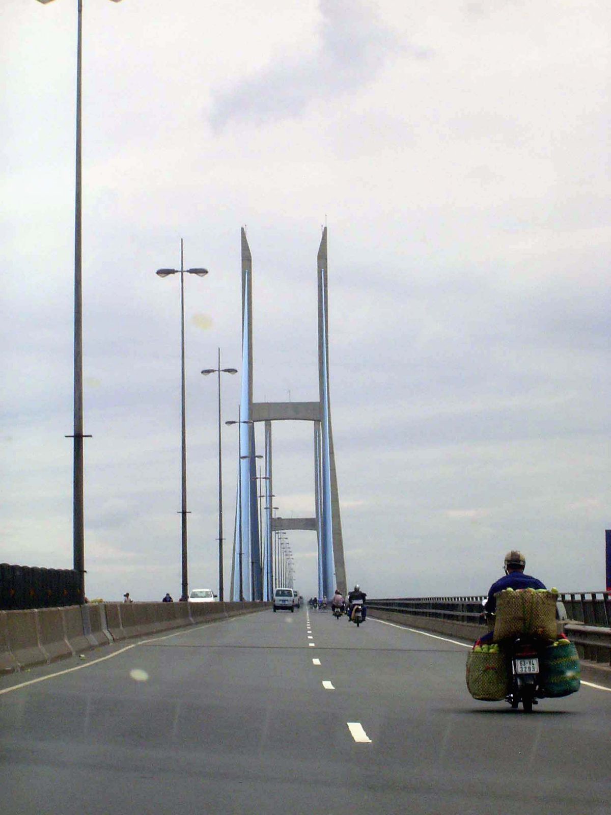 On the road again: bridge over the Mekong.