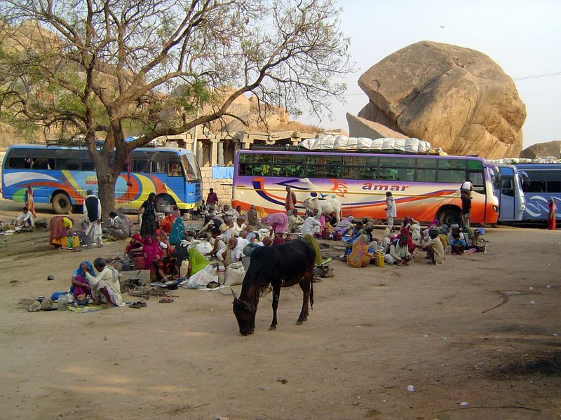Hampi is popular with pilgrims as well as tourists. The pilgrims have no particular interest in the political history of this place, with it