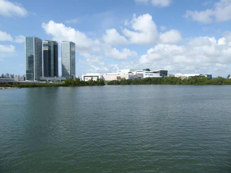 If you need something more stylish—shops or office space—you don't have to go far. That's RioMar Recife, sitting on an islet a mile from the