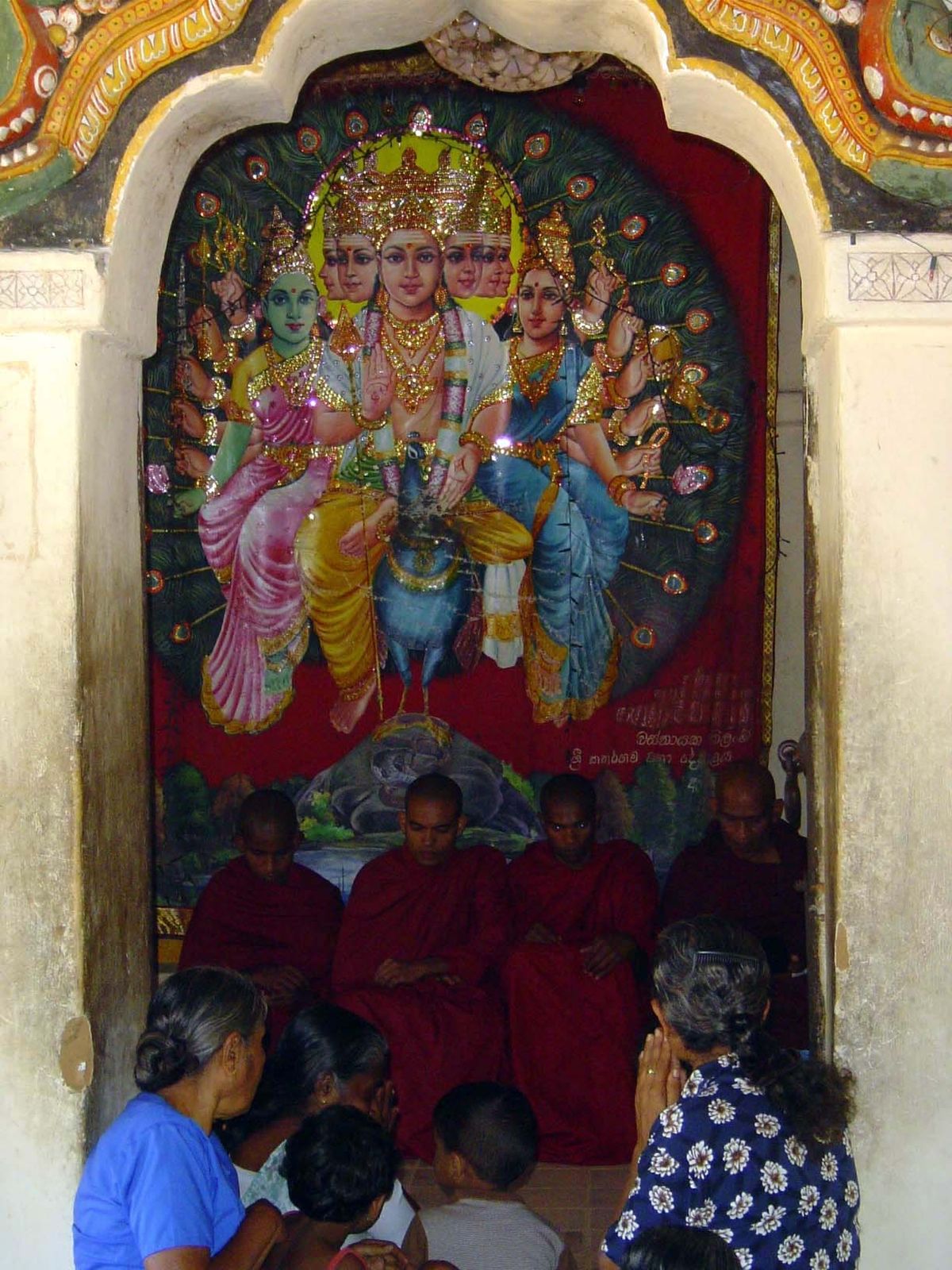 The monks take a seat, and the oldest one delivers a brief sermon.