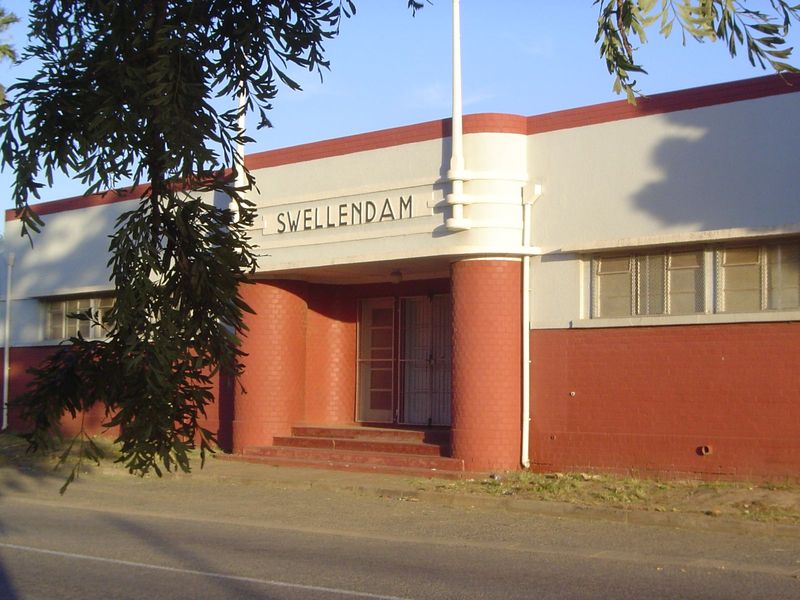 The train station, proudly modern but no longer offering passenger service.