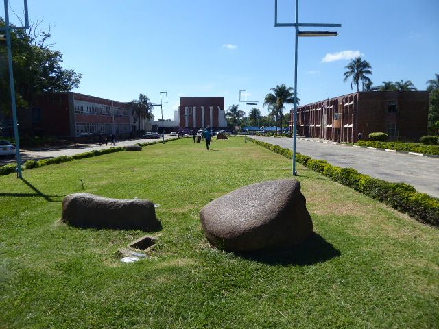 Several buildings are laid out as a group.