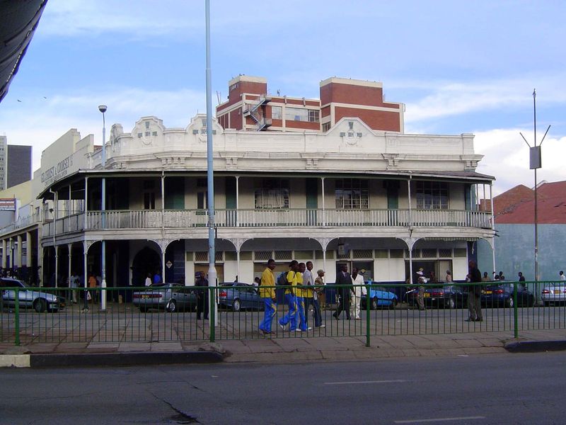 The downtown core has kept a remarkable lineup of first-generation buildings erected soon after the railroad's completion. Here, the Broadwa