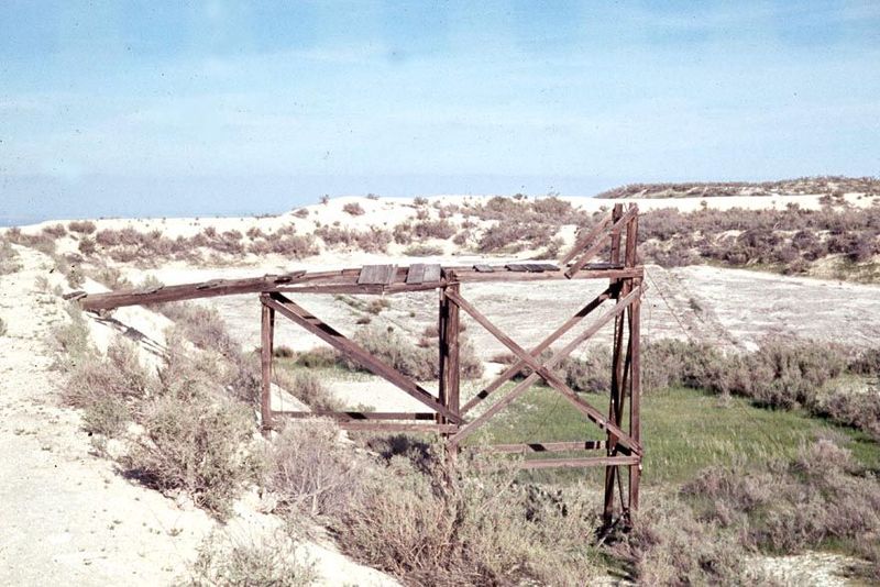 Part of the oil was conveyed to this hastily erected reservoir.