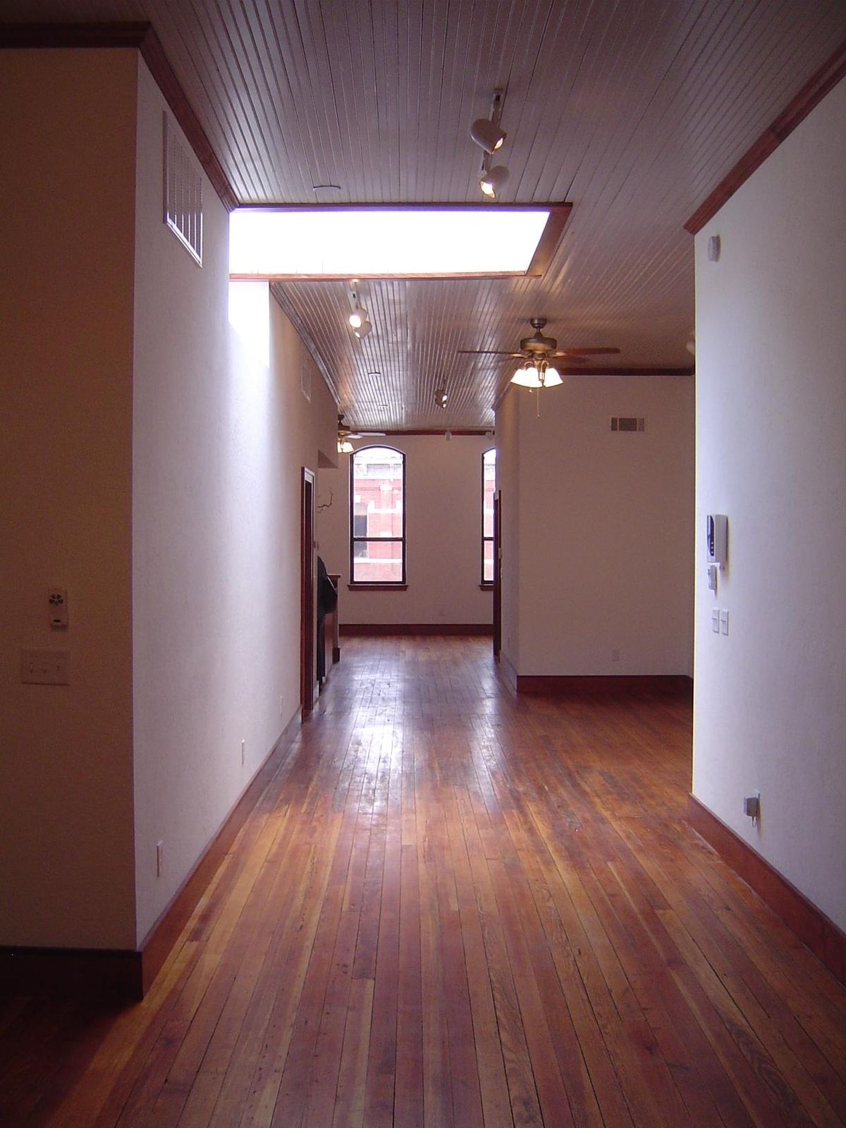 Old offices have become apartments, in this case with windows overlooking Main.