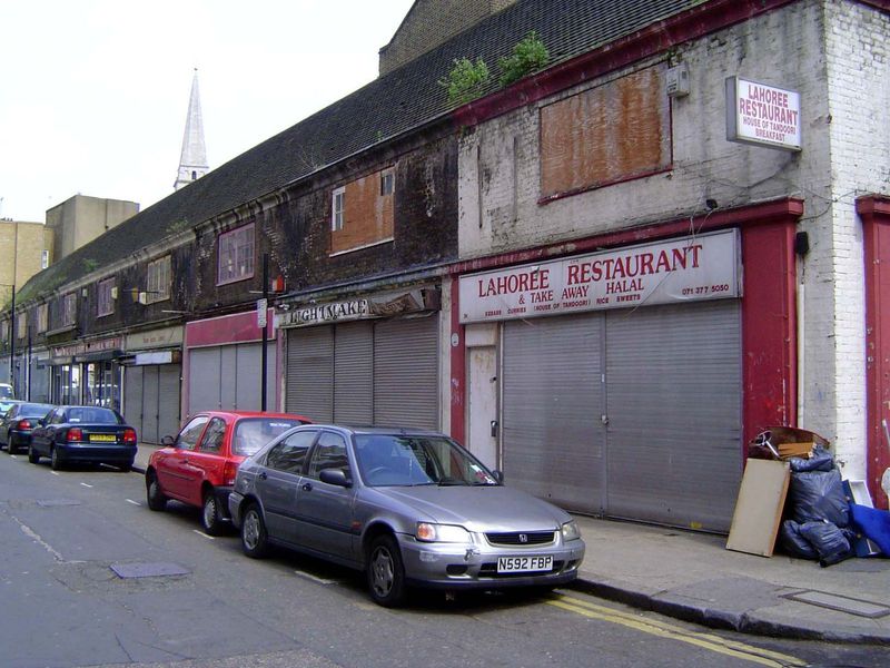 Something closer to what you might expect: Commercial Street near Whitechapel Road.