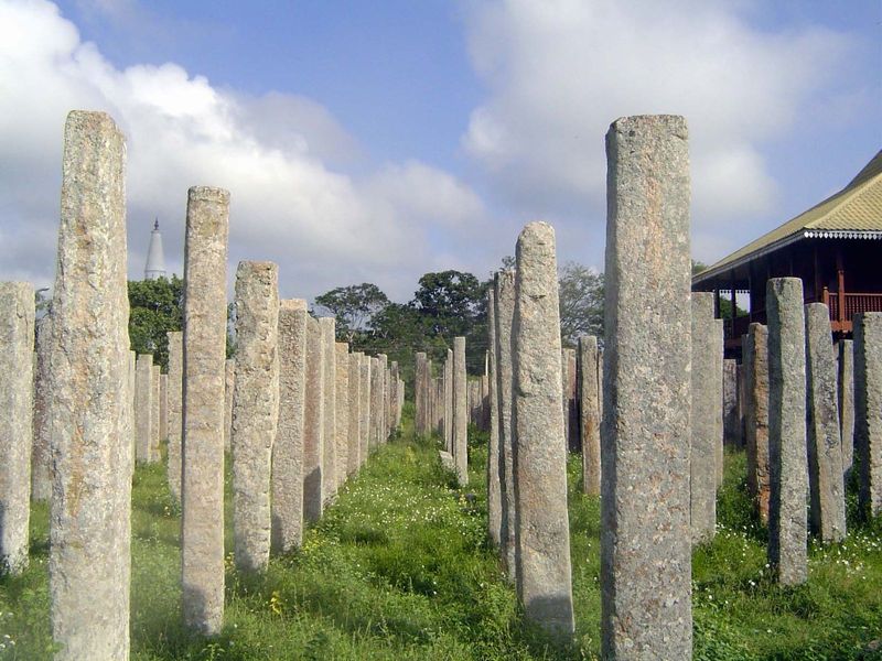 Nearby are the ruins of the Lovamahapaya or the brazen palace, a monastery with a thousand rooms. It, too, was built by Dutthagamini.