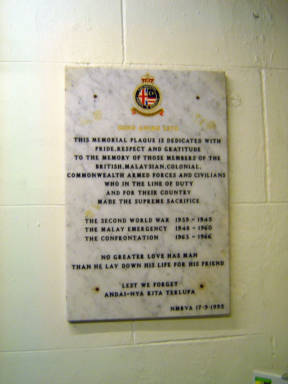 One of many plaques.