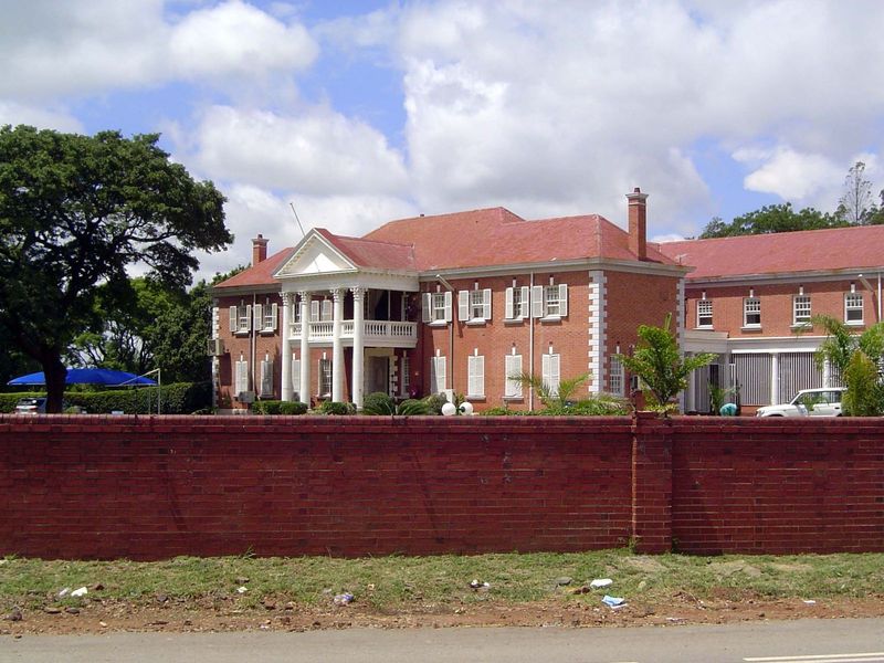 Far and away the grandest building in the neighborhood is this, now the Public Services Training Center. It was built in 1929 for Ernest How