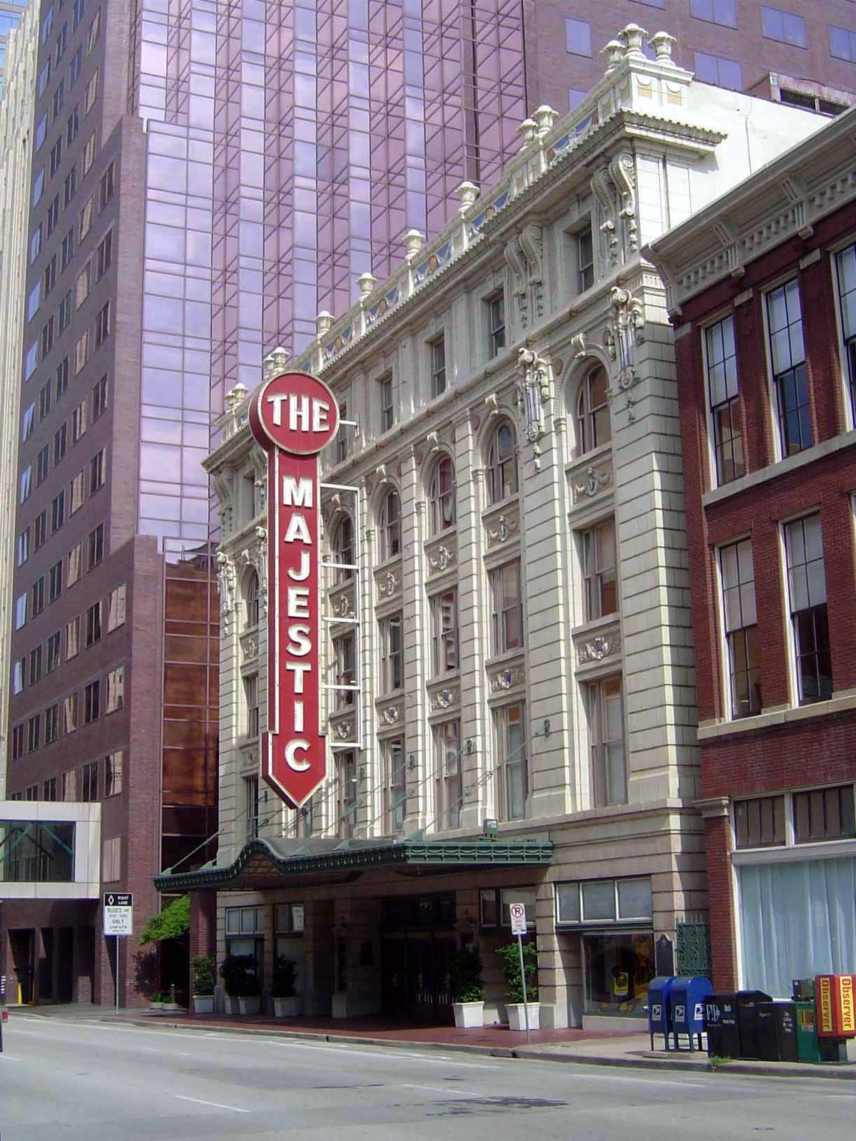 The Majestic Theater, the only survivor of the line of theaters that used to stand on Elm.
