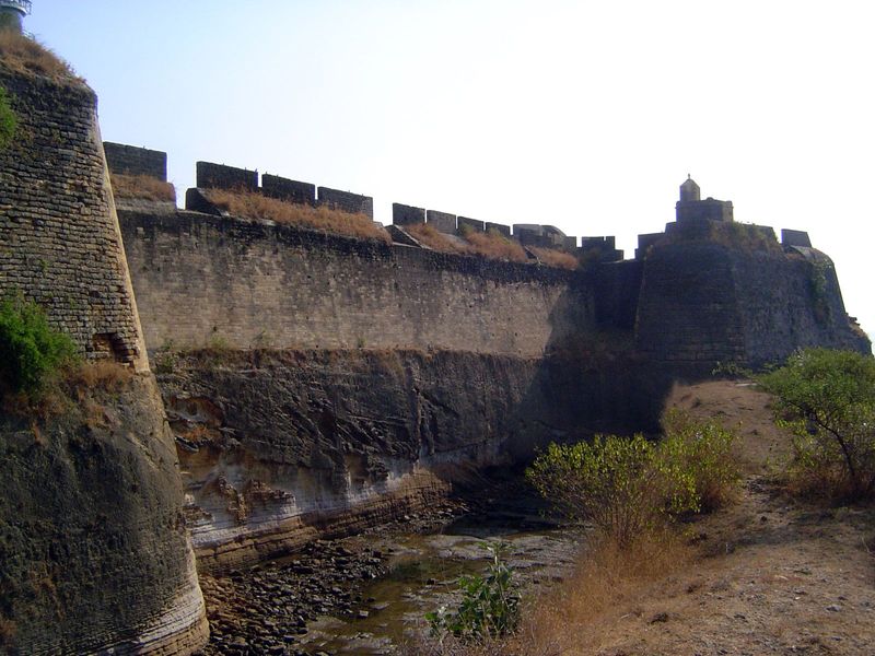 The wall was built of rock excavated to make the moat, now flooded only at very high tides.