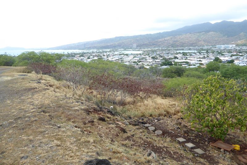We're down around 4 o'clock now and looking from Koko Head, a volcanic cone, over Hawaii Kai, created by Henry J. Kaiser by dredging and fil