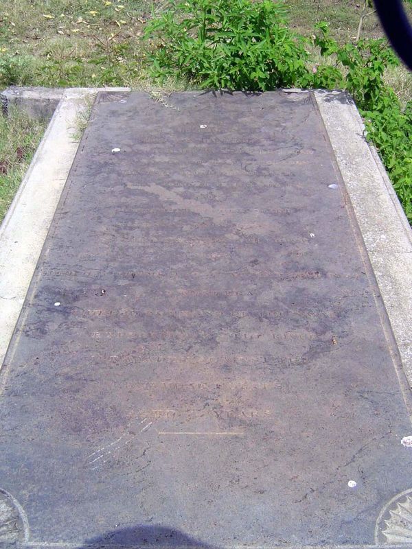 Hard to read? "Sacred to the memory of his Excellency C.J. Austen, Esq., Companion of the most Honourable Military Order of the Bath, Rear A