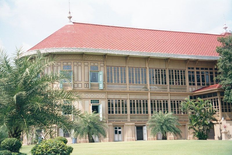 Also on the Dusit grounds, the Vimanmek Mansion, built by Chulalongkorn Rama V in 1900 for his own use. The yellow-teak timbers were taken f