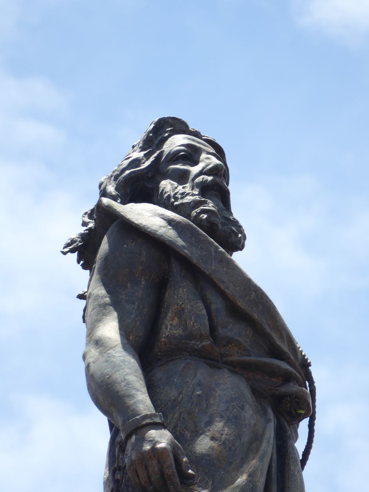 Here he stands, as he does in many Brazilian towns. Freedom is a powerful idea.