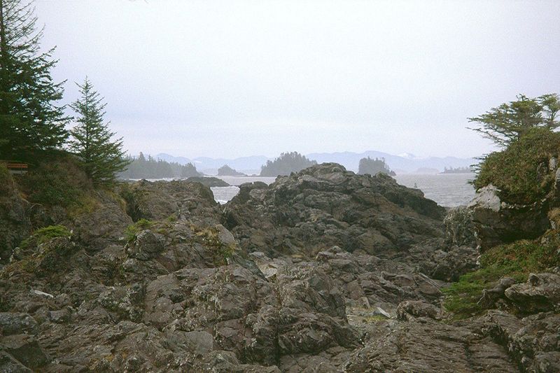 Not a mile from the preceding picture, the west coast of the island is profoundly rocky and stormy. Amphitrite Point Lighthouse stands just 
