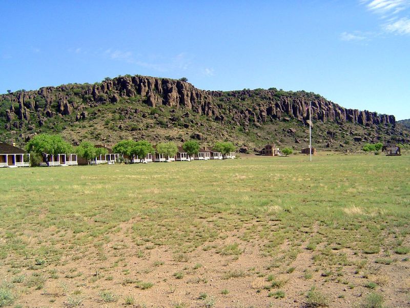 Officer's Row at Fort Davis proper. The fort was created in 1854 and was active until 1891. Since 1961, it has been maintained as the Fort D