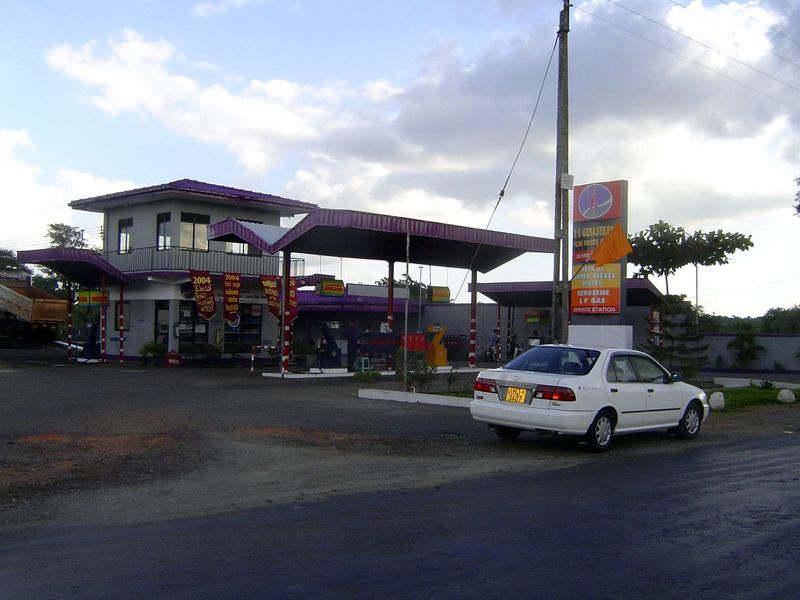 The owner of this gas station at Anuradhapura also runs a fleet of buses.