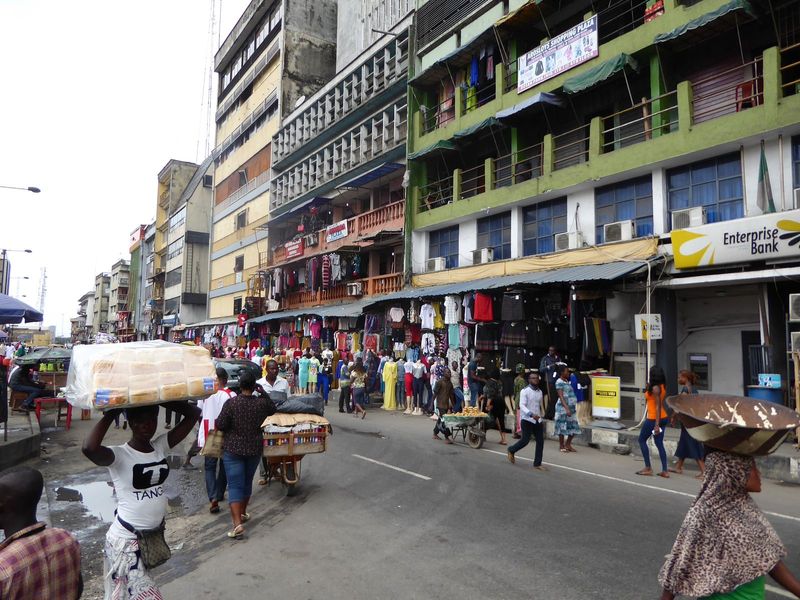 So the scheme was never completed, but the market continues in high gear, here along Martin Street, immediately north of the slum-clearance 