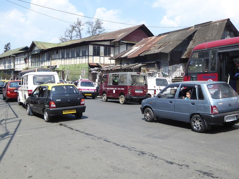 Same building, seen from across the street. Yes, Shillong has bad traffic. It used to be fun driving in India.
