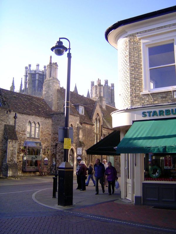 From the same angle but a greater distance. The town had 400 householders in 1563, 3,000 in 1753, and 9989 in 1951. Today it is within easy 