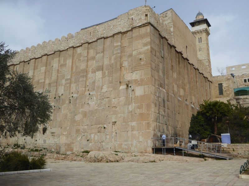 We've jumped again, this time a dozen miles south to Herod's wall around the Cave of Machpelah. The wall apparently was built as an enclosur