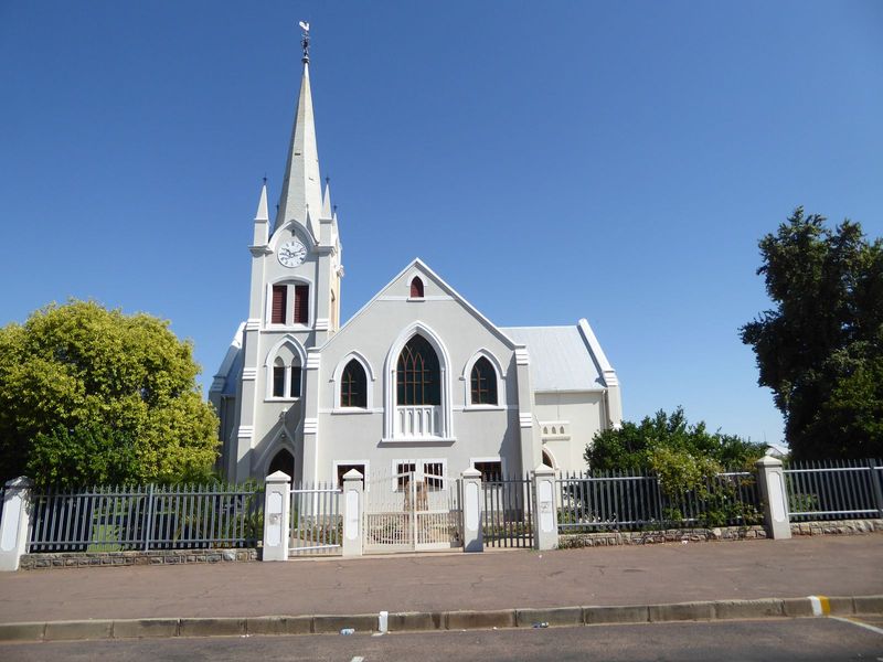 Upington grew to have a more substantial church. The denomination is, of course, Dutch Reformed or Nederduits Gereformeerde.