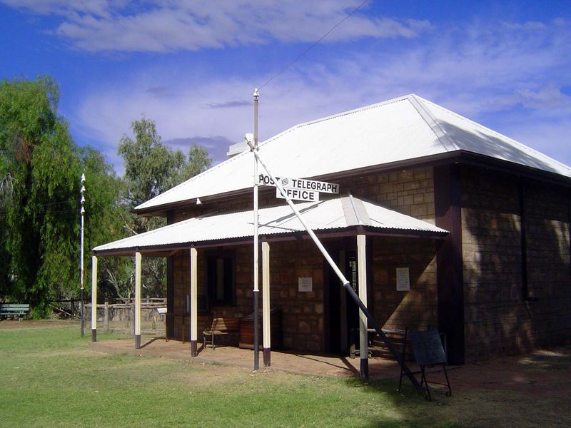The telegraph office proper. The poles aren't for the telegraph line but for power coming from the nearby battery shed.