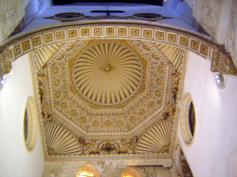 The roof over the altar.