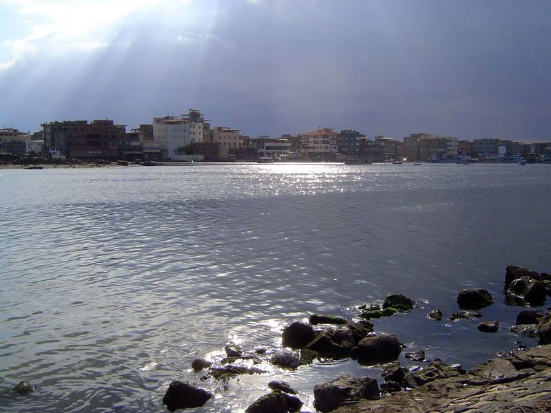 Looking across the river.
