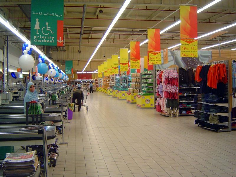 Check-outs in abundance; customers scarce.