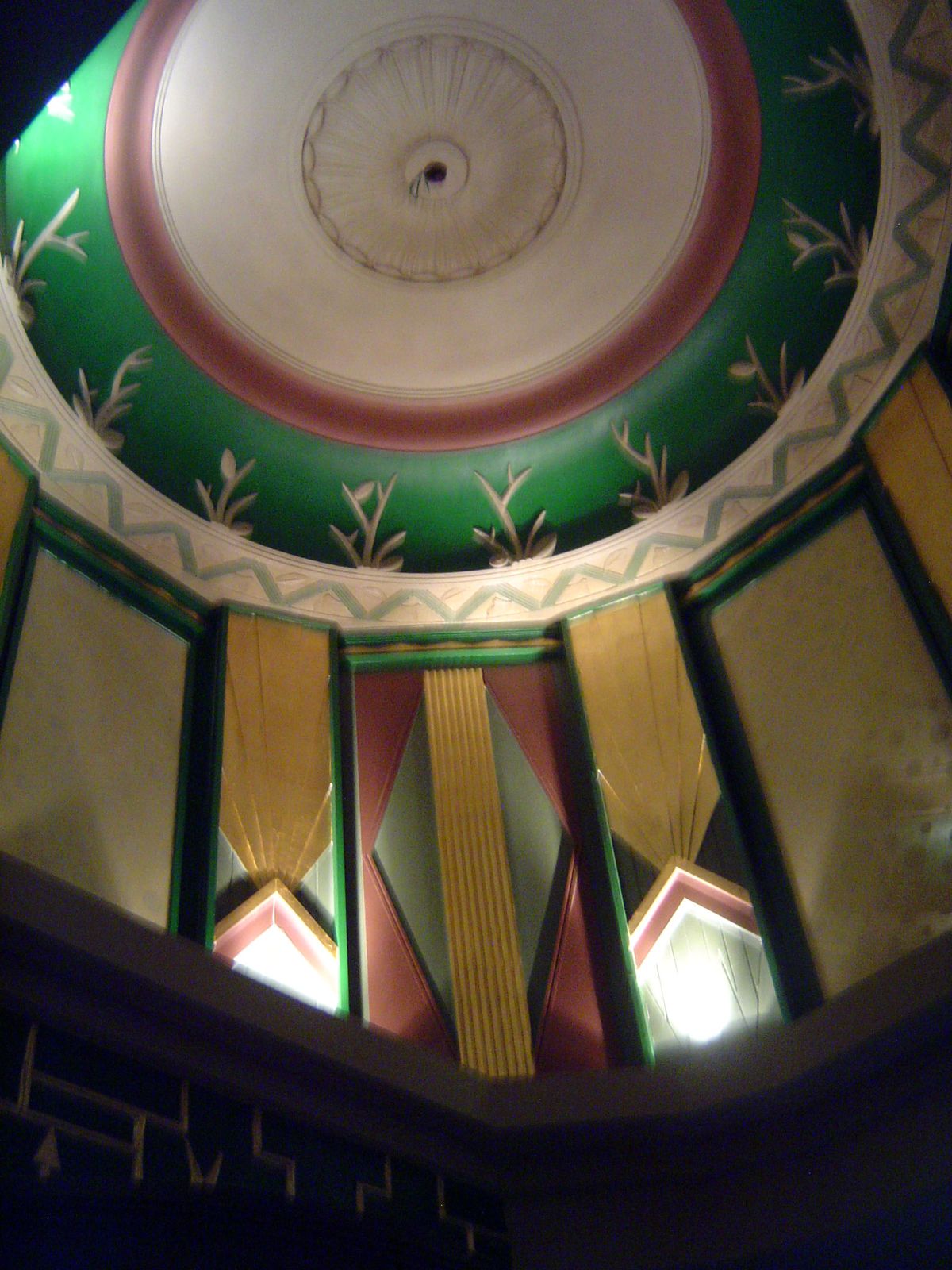 The dome of the theater lobby.