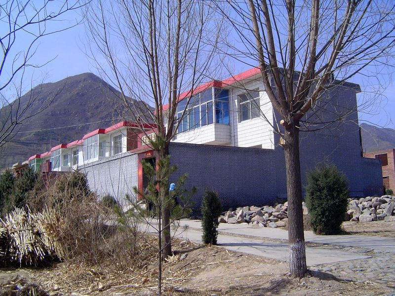 Even here, there is modern housing.