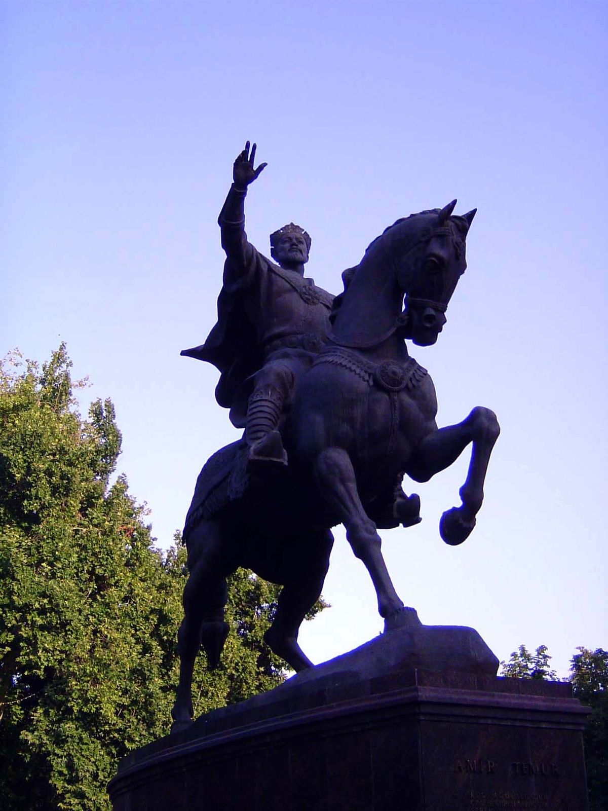 There's an old Russian city park nearby. Originally it had a statue of General and Governor Konstantin Kaufmann. A figure of Stalin replaced