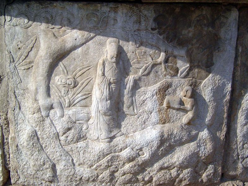 Detail of one side of an altar.