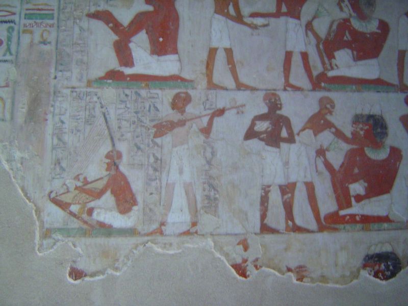 Rekmire's funeral banquet. Men and women are segregated.