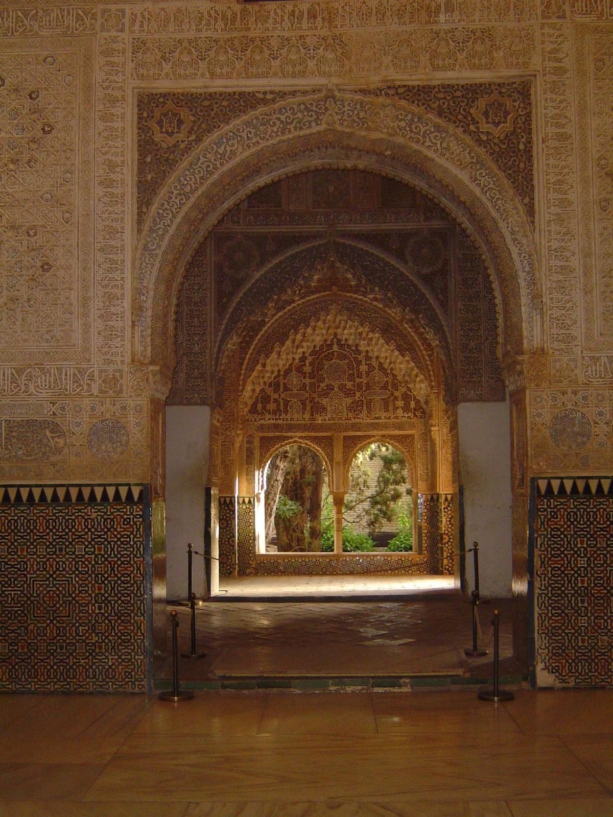 Looking into the Mirador of Lindaraja. The name is a probable corruption of ayn dar A'isha, or "eye \window of the house of A'isha," a favor