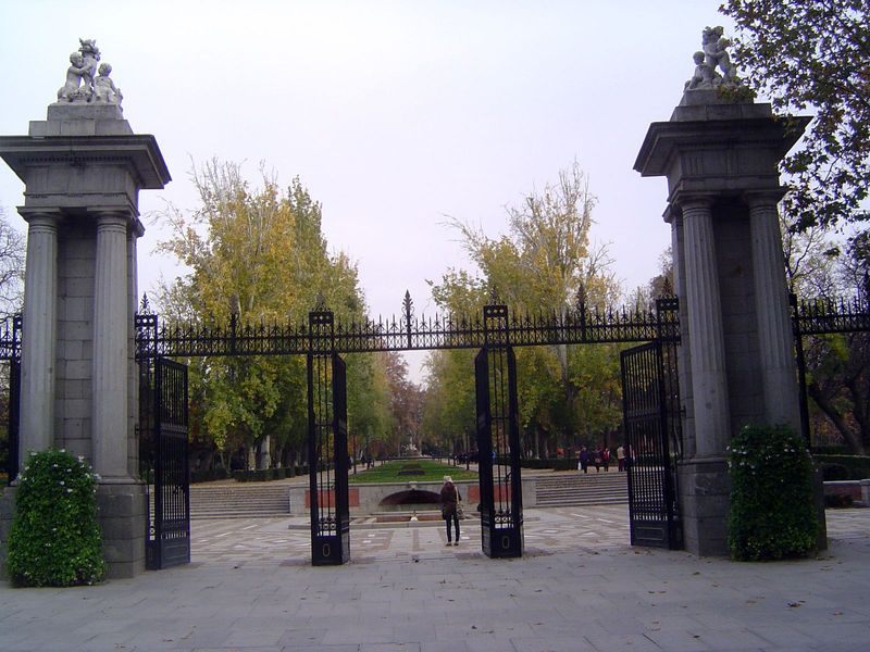 The park's Puerta de Hernani. The Retiro goes back to the 15th century. A royal palace here was abandoned in the 17th and finally destroyed 