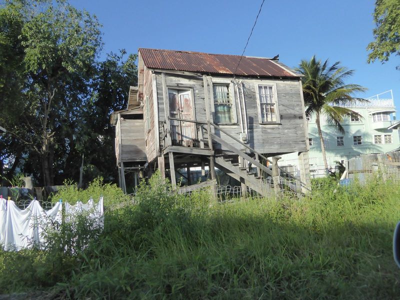 Shack on stilts.