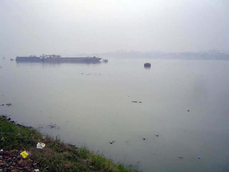 We begin with a walking tour of the old British downtown, prefaced by this Styx-like view of the Hooghly, the Ganges distributary on whose l