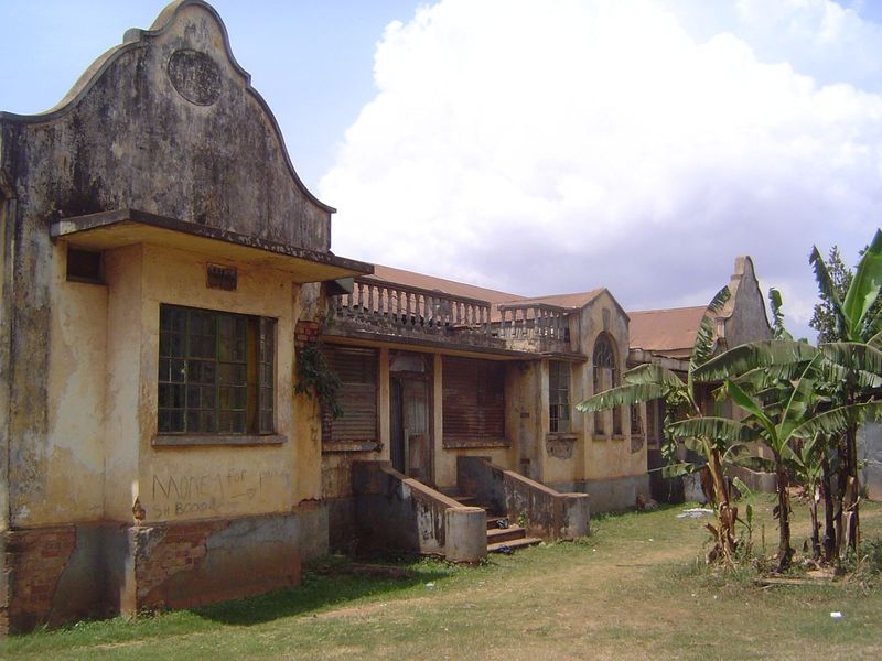 A European house of the period. There's not a lot of renovation in Kampala; houses grow decrepit and are then demolished and replaced.
